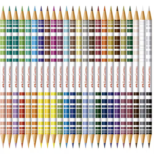 11 - Lápis de Cor Redondo 48 Cores 24 Lápis Bicolor, Faber-Castell - CX 1 UN