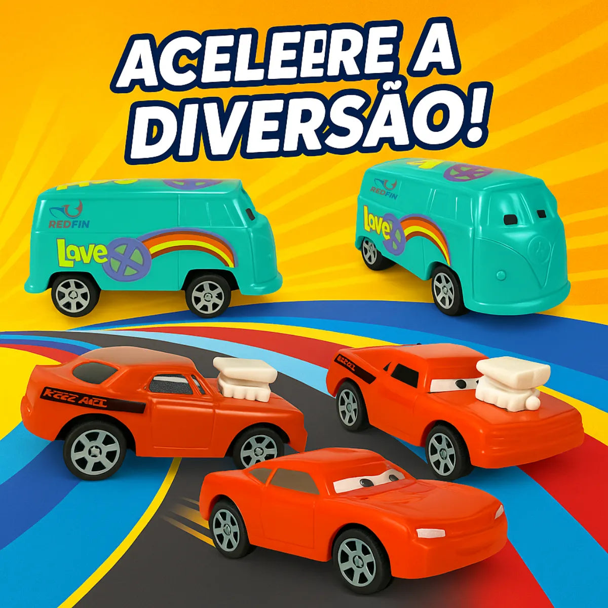 70 - Kit 8 Carrinhos Fricção Filme Carros 3 Redfin Relâmpago Mcqueen Cor Colorido