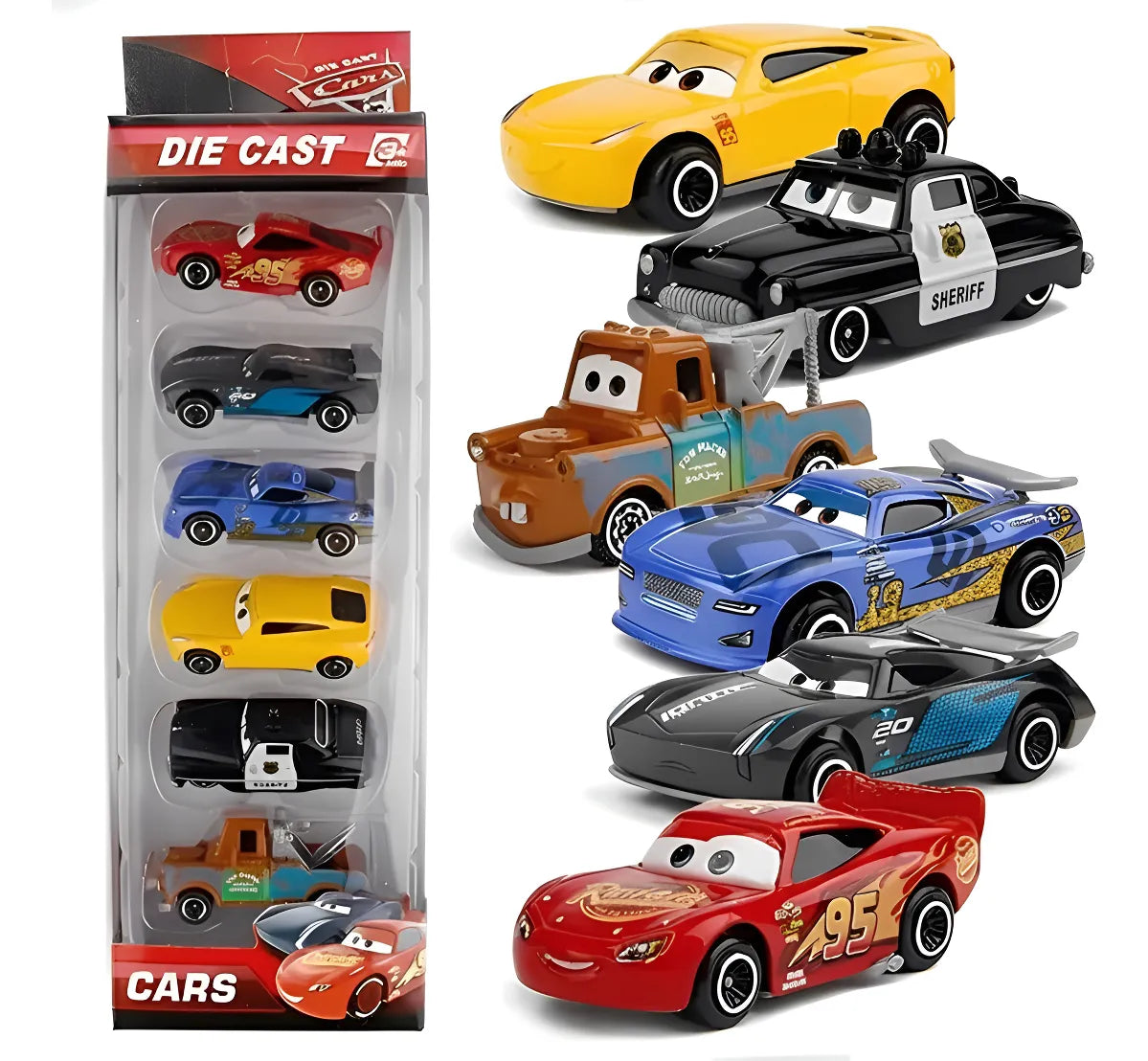 62 - Kit 6 Carrinhos Metal Carros 3 O Filme - Relâmpago Mcqueen