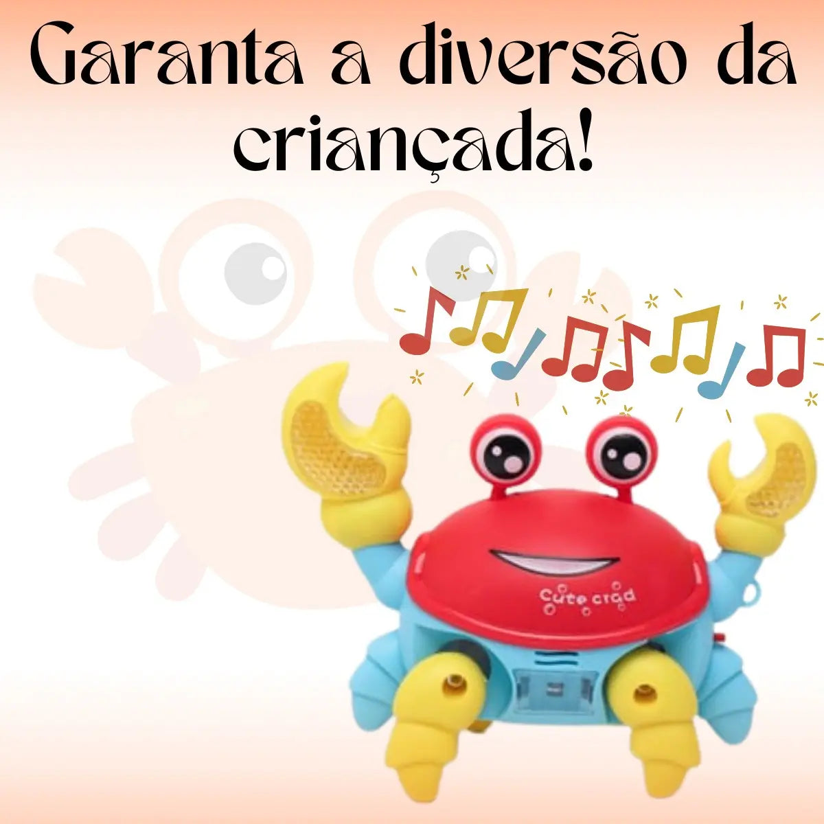 68 - Caranguejo Brinquedo Fujão Sensor Dança E Som Eletrônico Top