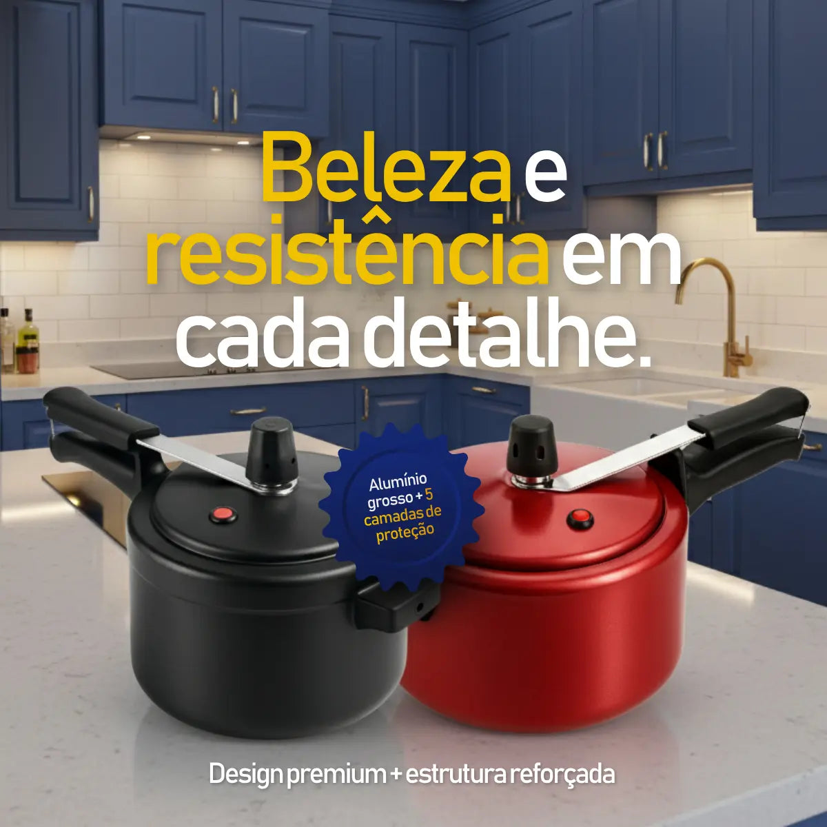 54 - Panela De Pressão 2,5l Antiaderente 5 Camadas Segura Inmetro