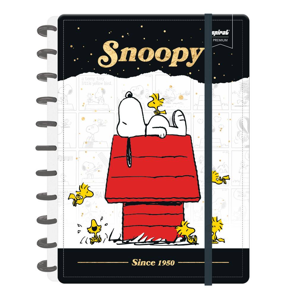 34 - Caderno de Disco Snoopy Grande (200×275 mm) com 80 Folhas Pautadas Gramatura 90g Spiral Sno - PT 1 UN