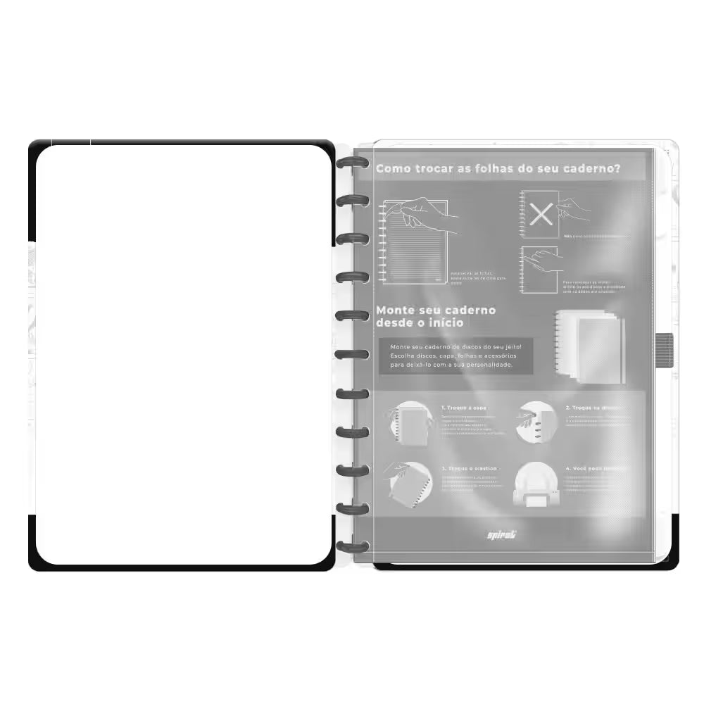 34 - Caderno de Disco Snoopy Grande (200×275 mm) com 80 Folhas Pautadas Gramatura 90g Spiral Sno - PT 1 UN