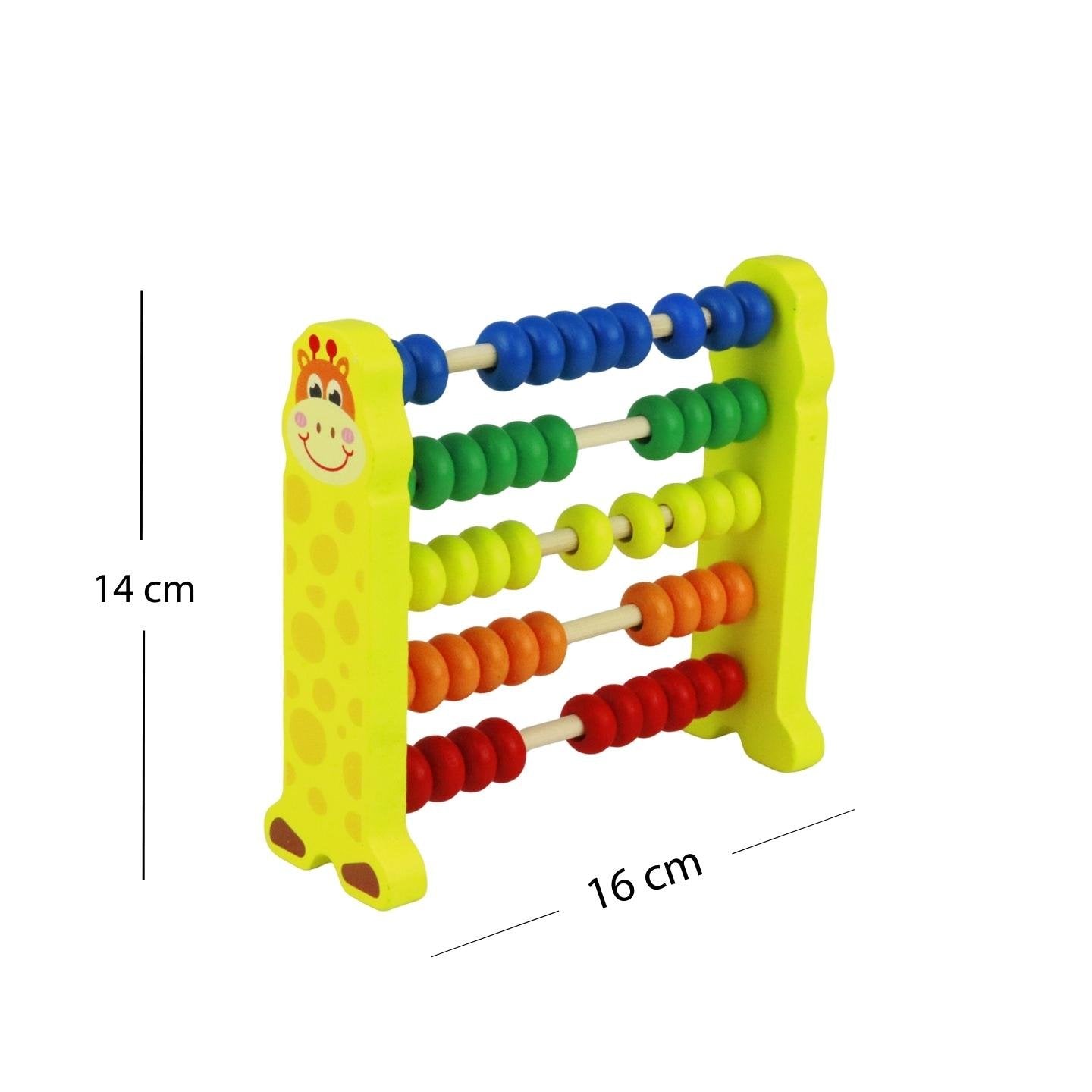 ábaco de Madeira 14cm 5 Hastes Animais Sortidos