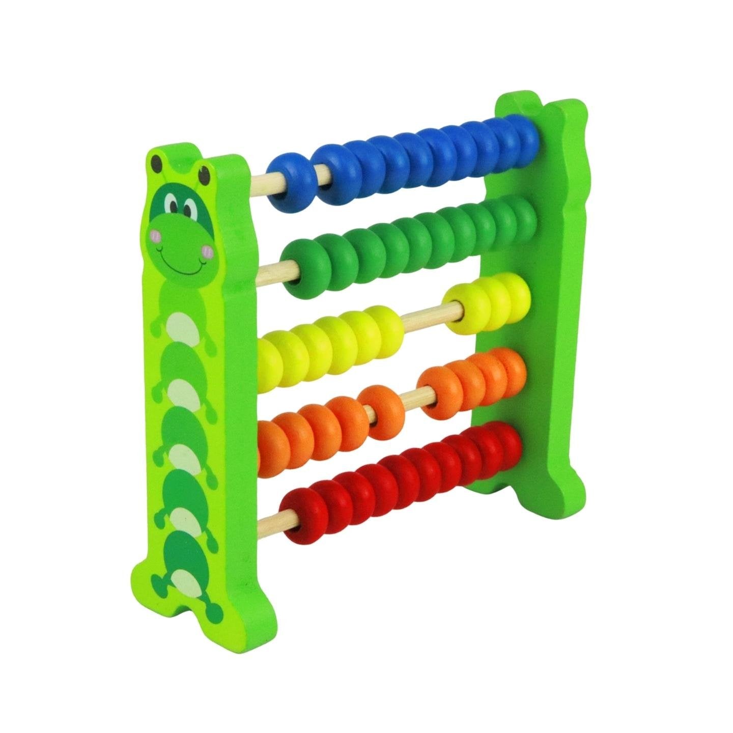 ábaco de Madeira 14cm 5 Hastes Animais Sortidos