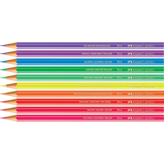 13 - Lápis de Cor Neon 10 Cores, Faber-Castell - CX 1 UN