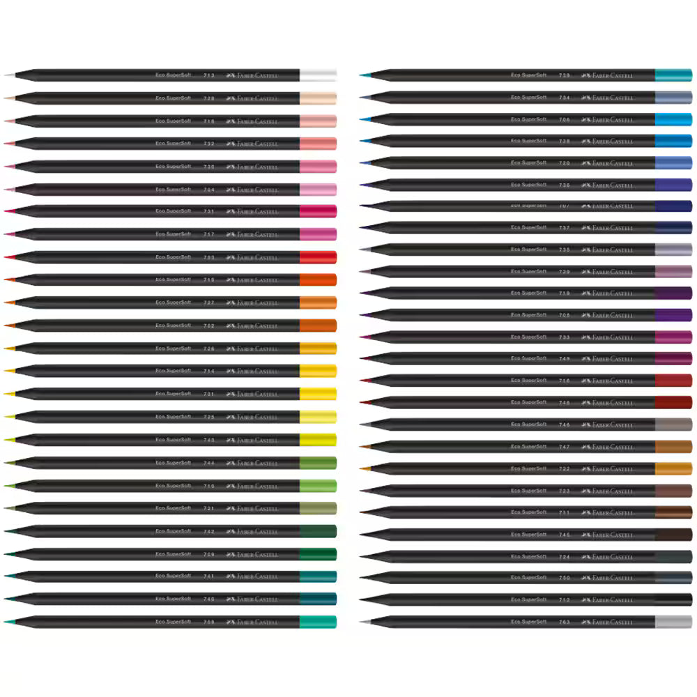 !- Lápis De Cor redondo Supersoft, 50 Cores, Faber-Castell - ET 50 UN