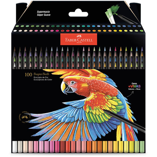 4 -Lápis de cor redondo Supersoft em Estojo De Tecido, 72 Cores, Faber-Castell - ET 72 UN