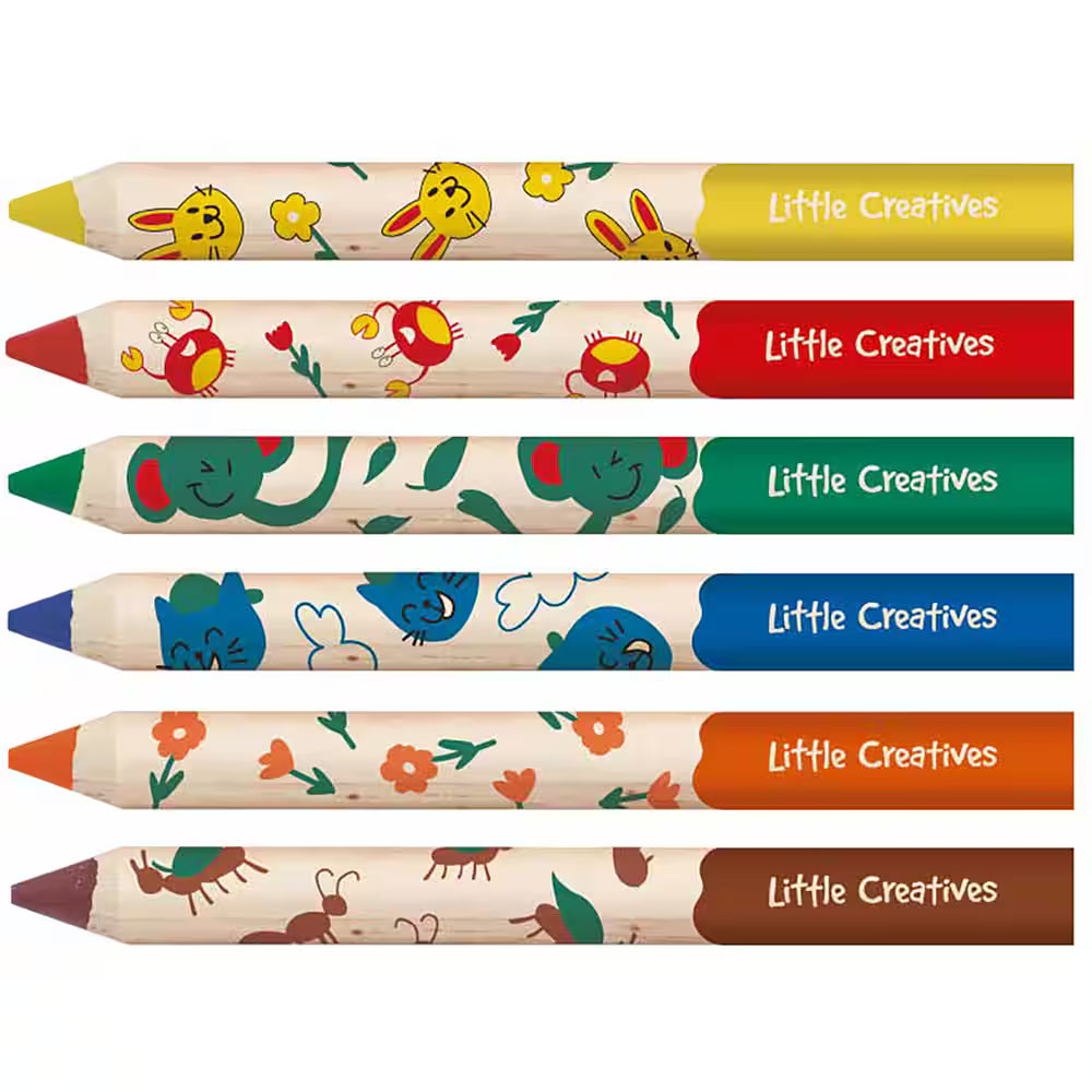 18 - Lápis de Cor Little Creatives, Meu Primeiro Lápis de cor + Apontador, 6 cores, 127033, Faber-Castell - ET 6 UN
