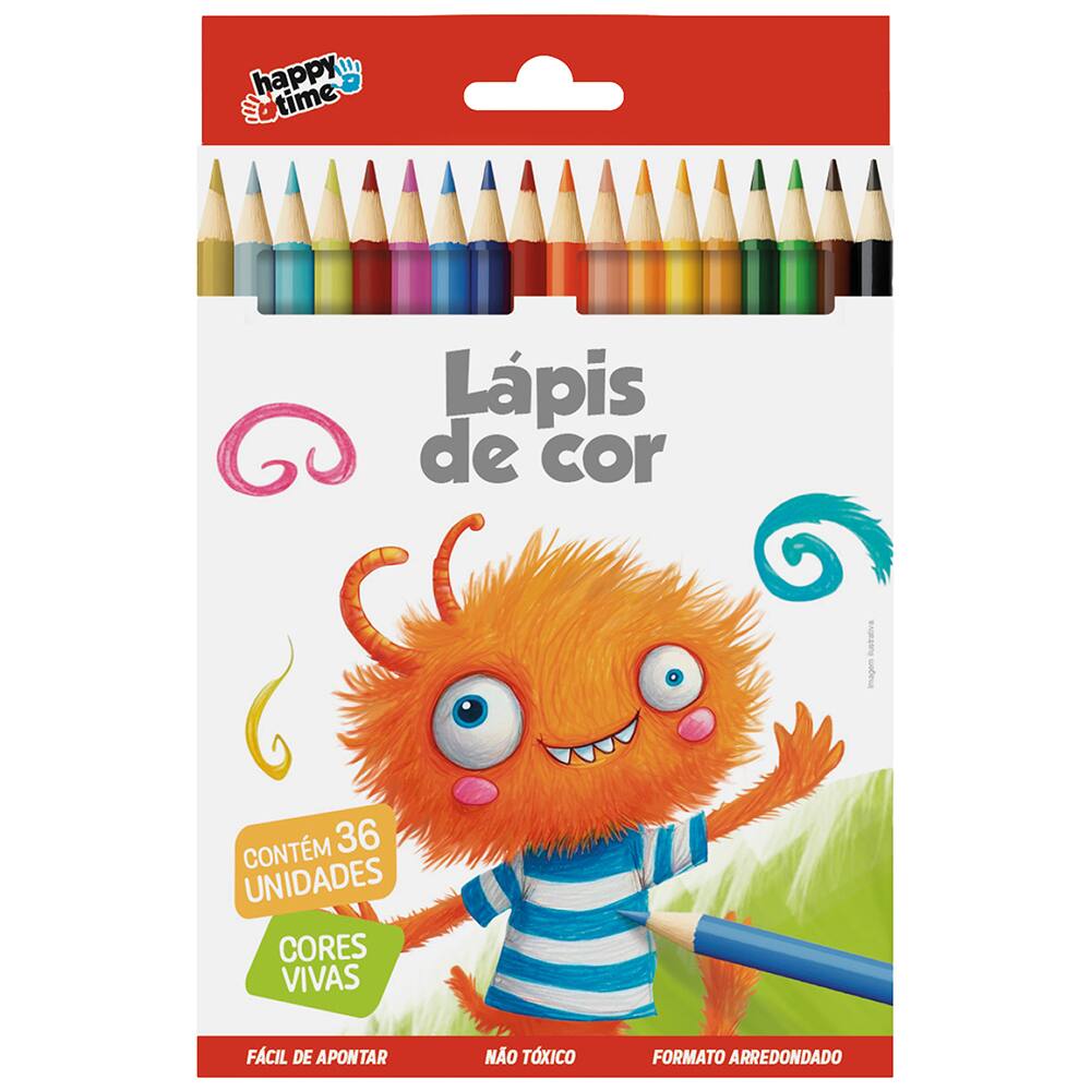 5 -Lápis de Cor 36 cores redondo HT 11.1704 Happy-time ET 36 UN