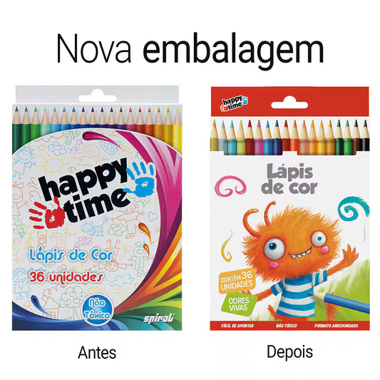 5 -Lápis de Cor 36 cores redondo HT 11.1704 Happy-time ET 36 UN