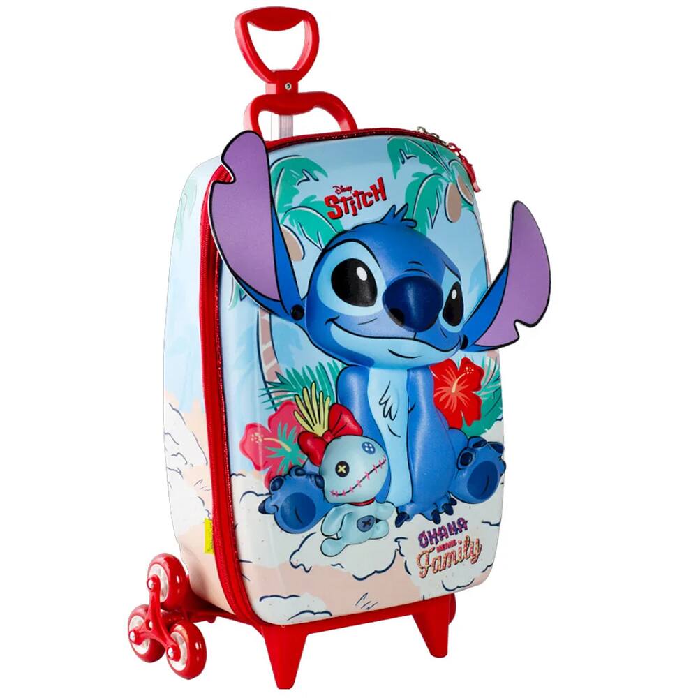 39 - Mochila Escolar Infantil de Rodinhas em EVA Stitch Disney Praia Maxtoy - PT 1 UN