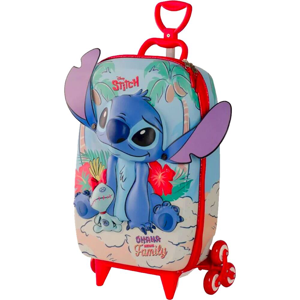 39 - Mochila Escolar Infantil de Rodinhas em EVA Stitch Disney Praia Maxtoy - PT 1 UN