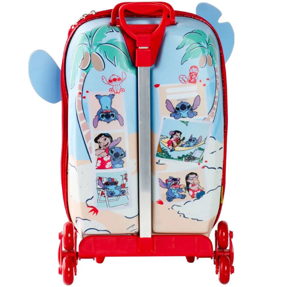 39 - Mochila Escolar Infantil de Rodinhas em EVA Stitch Disney Praia Maxtoy - PT 1 UN