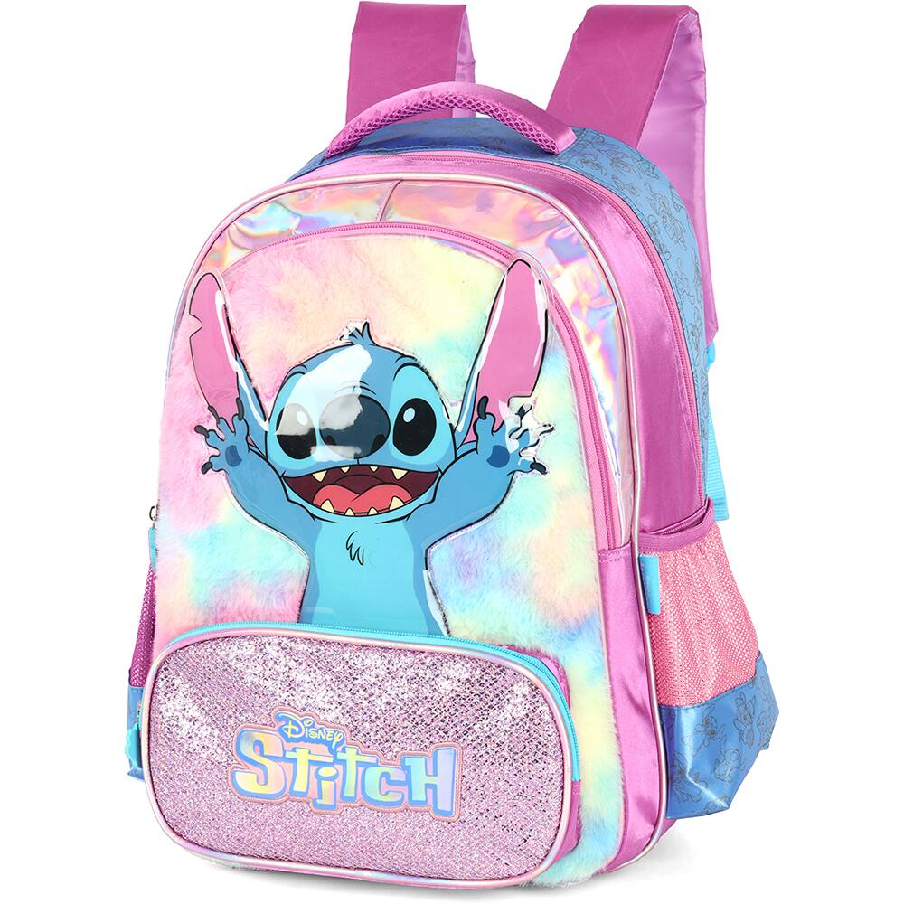 37 - Mochila Escolar Infantil de Stitch Roxo, Luxcel PT 1 UN