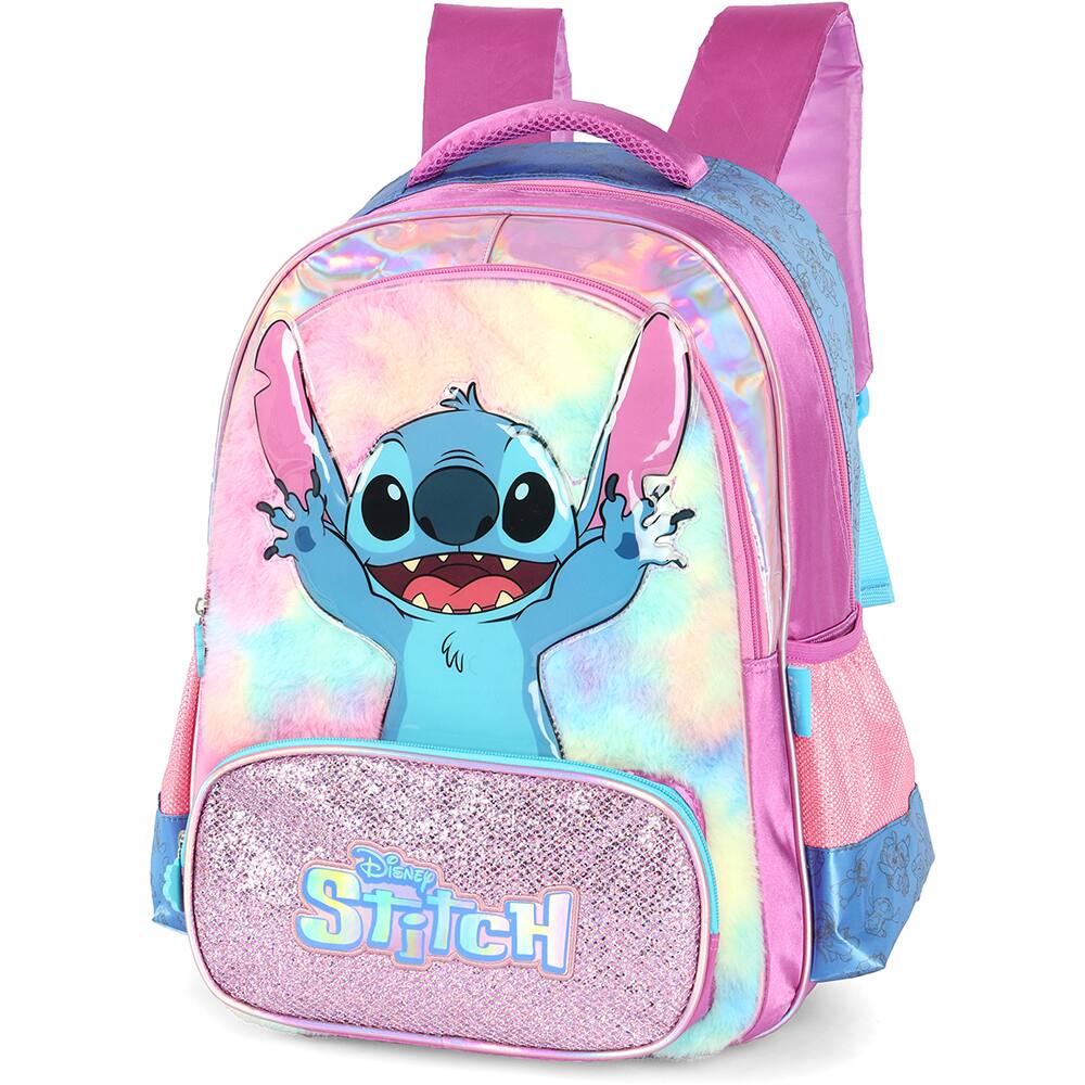 37 - Mochila Escolar Infantil de Stitch Roxo, Luxcel PT 1 UN