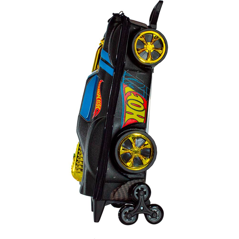 43 - Mochila Escolar Infantil de Rodinhas em EVA, Hot Wheels Night Shifter Motor Dourado, Maxtoy PT 1 UN
