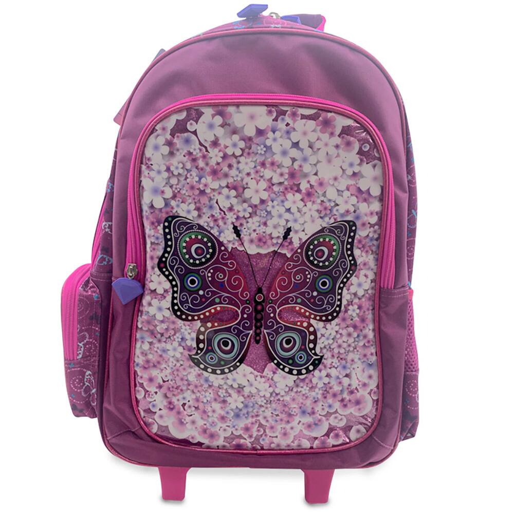 36 - Mochila Escolar Infantil de Rodinhas Borboleta Happy-time PT 1 UN