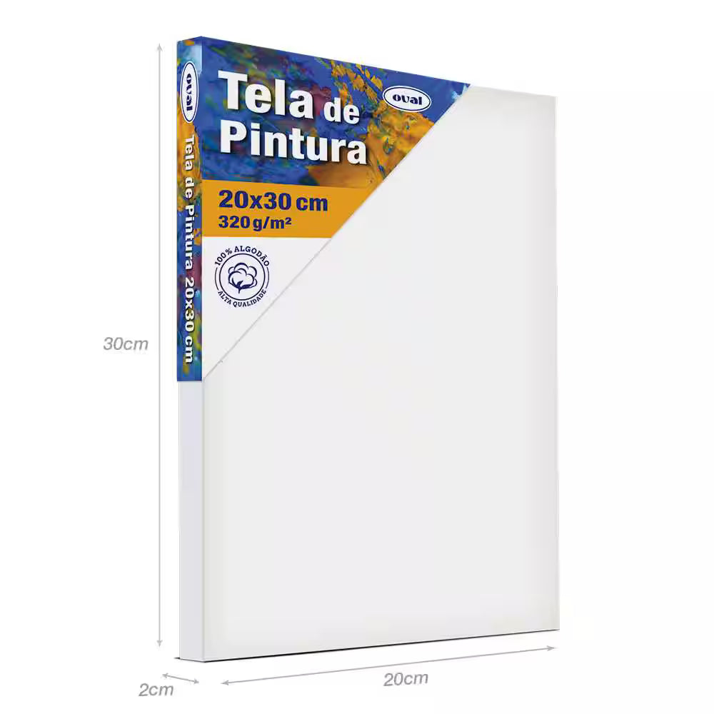 24 - Tela para pintura em algodão, 20 x 30cm, TMD2030, Oval - PT 1 UN
