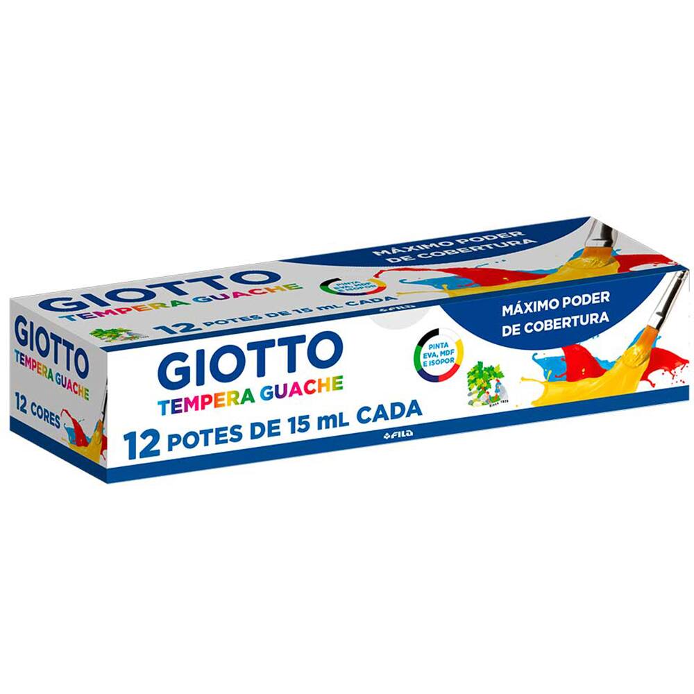 31 - Tinta guache com 12 cores, 15ml, 017-000, Giotto - CX 1 UN