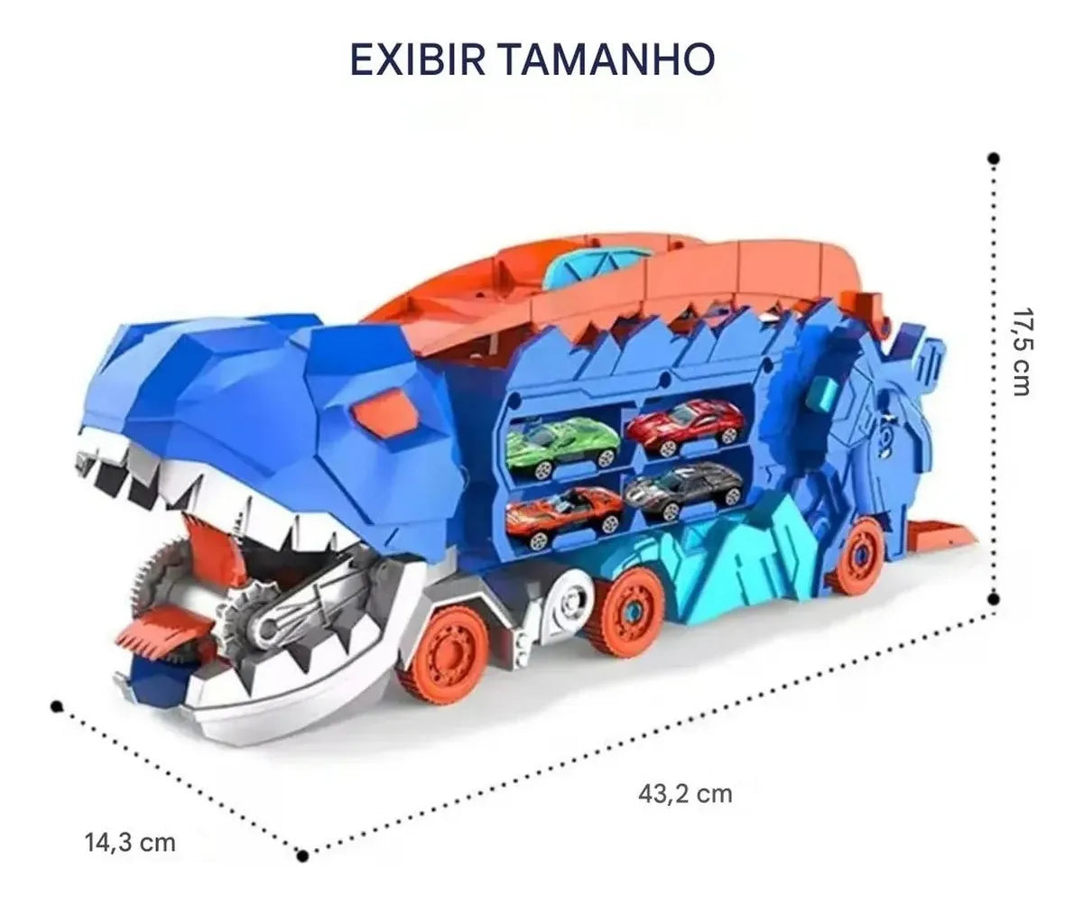 64 - Caminhão De Transporte De Dinossauro De Brinquedo W Com K
