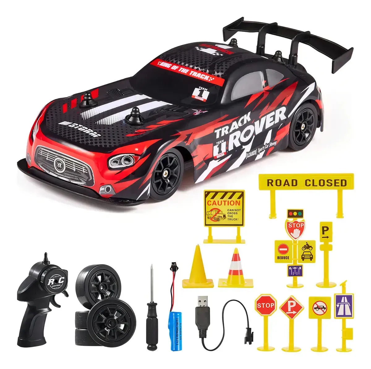 67 - Carro de Drift Rc Brincamundo em Escala 1:24 Carro de Controle Remoto 4x4 Para Crianças e adultos Veículo de Corrida de Alta Velocidade de 20 km/h com 2 Baterias