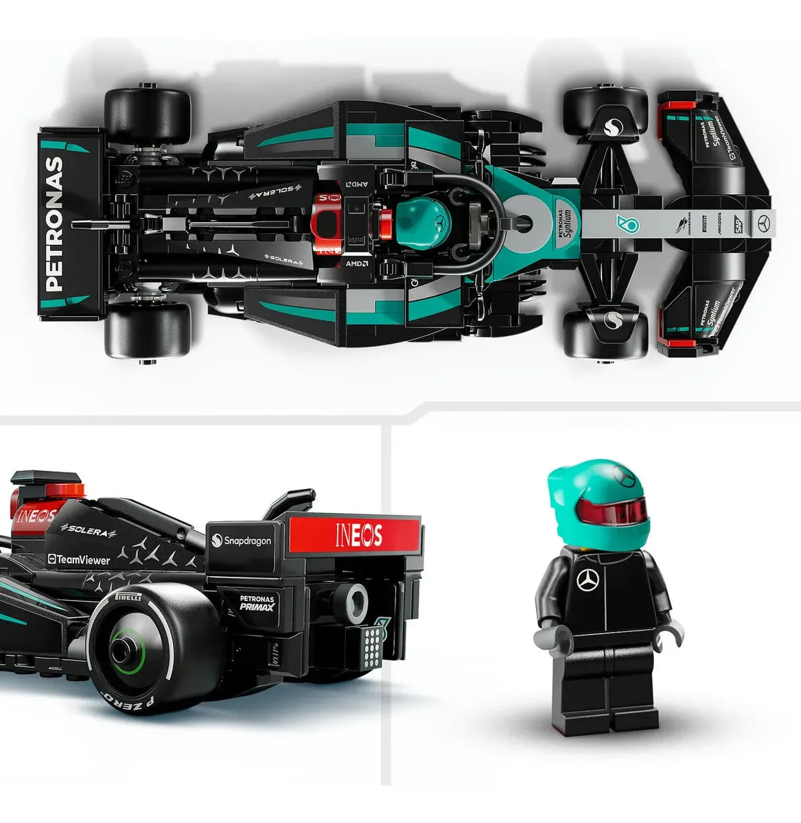 LEGO Speed Champions Carro de Corrida Mercedes-AMG F1 W15 77244; Carro de Fórmula 1 de Brinquedo para Montar e Colecionar