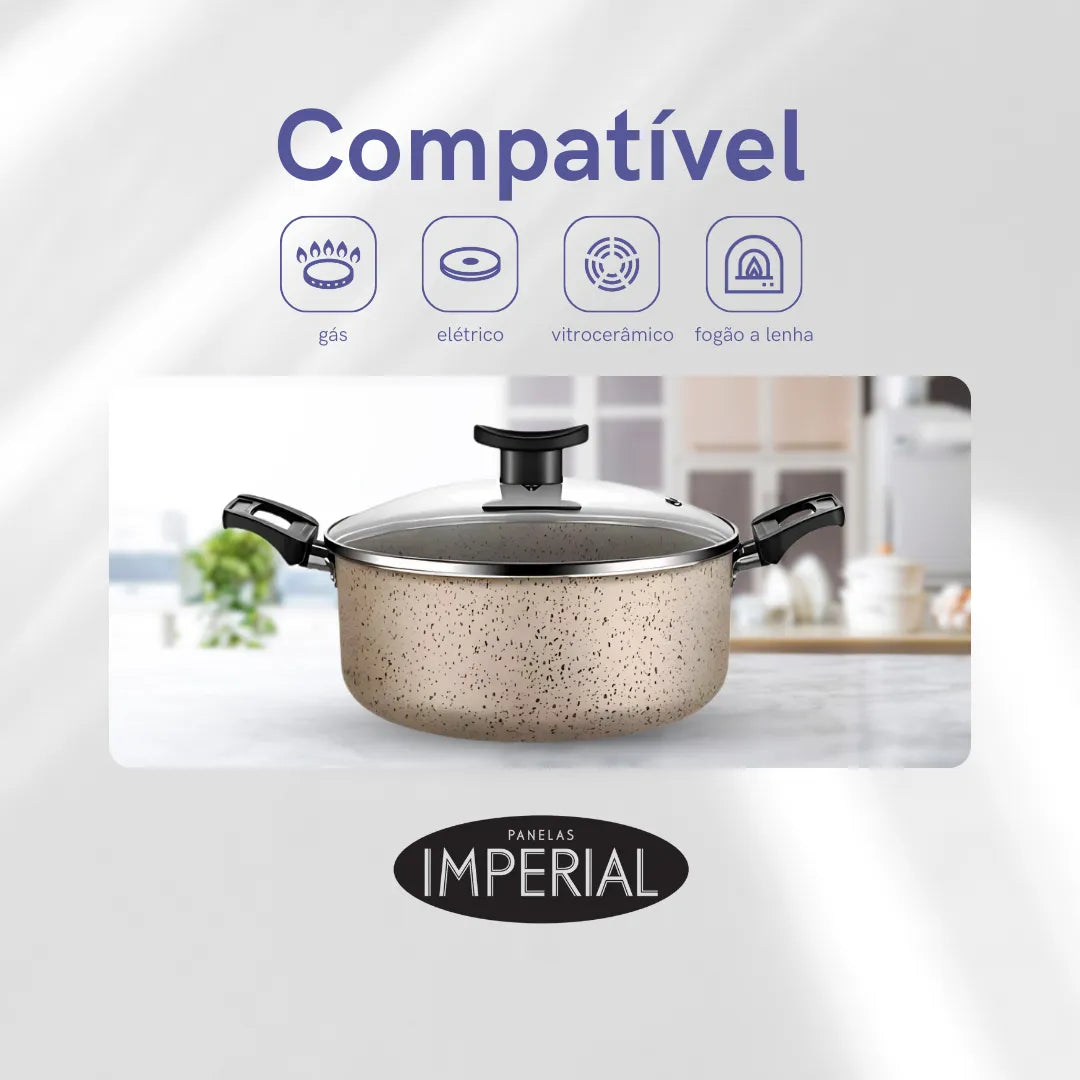 47 - Conjunto de panelas antiaderente 10 peças Coffee cappuccino Imperia