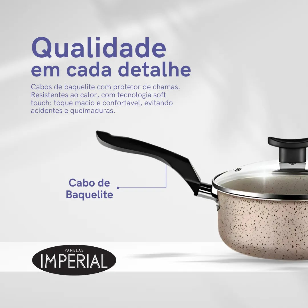 47 - Conjunto de panelas antiaderente 10 peças Coffee cappuccino Imperia