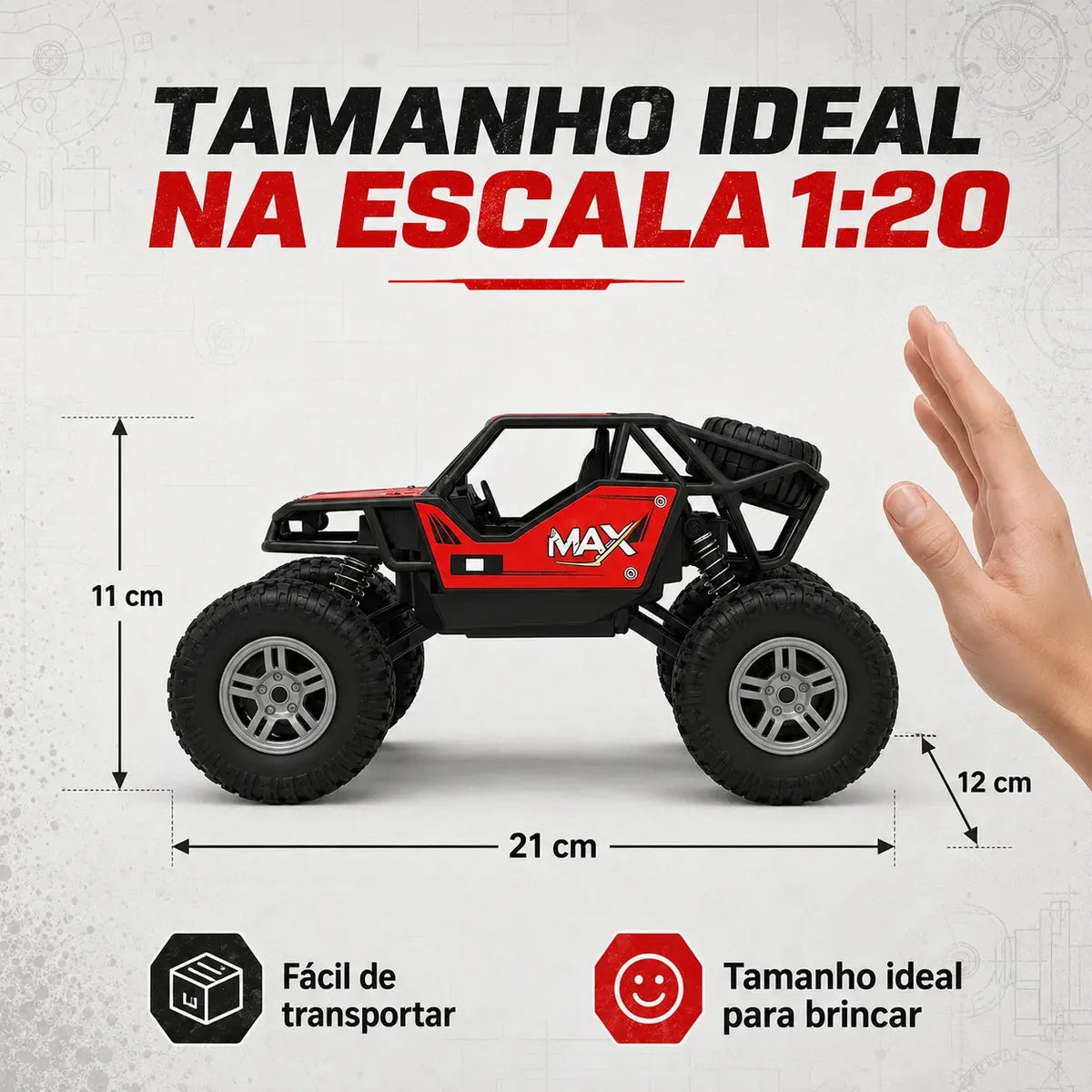 Carrinho Controle Remoto Rally Jipe Max Carro Grande Bateria Recarregavel Off Road Com Amortecedores 4x4 Brinquedo Kizumba