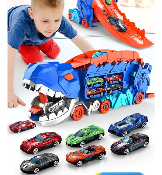64 - Caminhão De Transporte De Dinossauro De Brinquedo W Com K