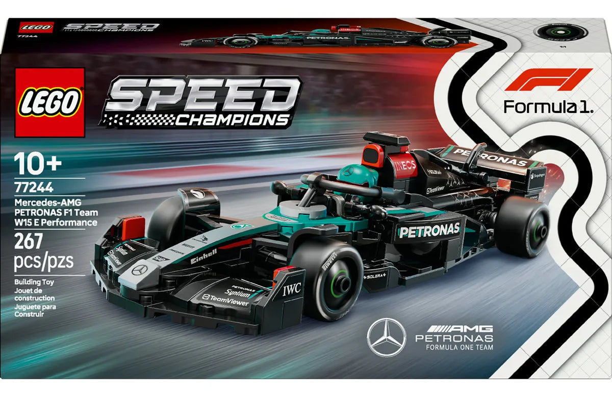 LEGO Speed Champions Carro de Corrida Mercedes-AMG F1 W15 77244; Carro de Fórmula 1 de Brinquedo para Montar e Colecionar