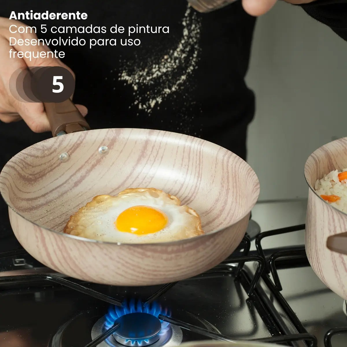 51 - Jogo De Panelas Antiaderente 10 Peças Teflon Sahara