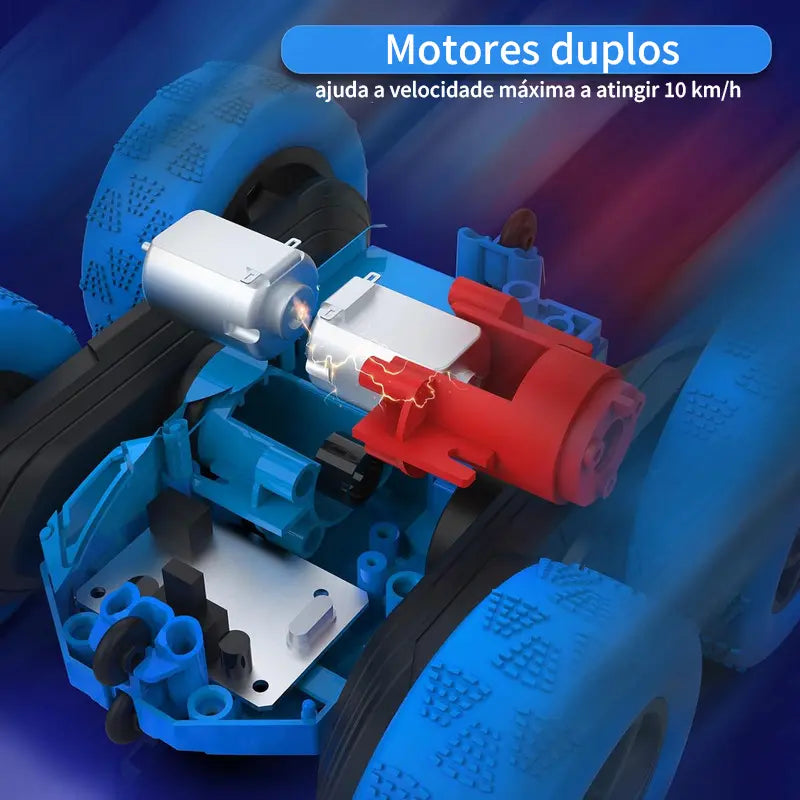 60 - Carrinho Pirueta Quick Run 360° Com Led Para Crianças