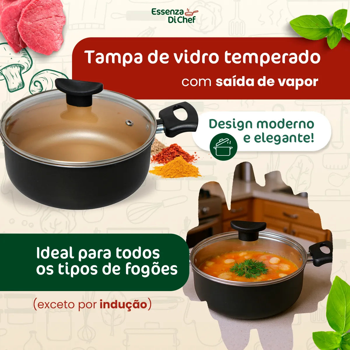 50 - Conjunto Panelas Antiaderente 10 Peças Teflon Várias Cores