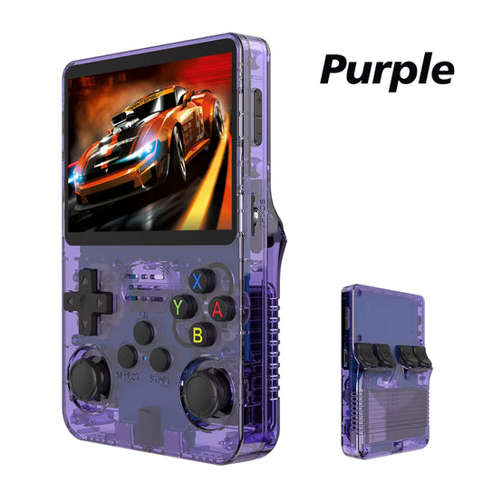 58 - R36S Console de videogame portátil retro, sistema Linux, 3.5 Polegada tela IPS, R35s Pro, Pocket Video Player portátil, 64GB jogos, 128G