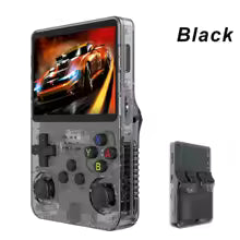 58 - R36S Console de videogame portátil retro, sistema Linux, 3.5 Polegada tela IPS, R35s Pro, Pocket Video Player portátil, 64GB jogos, 128G